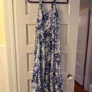 Jessica Simpson Blue and White Midi Dress
